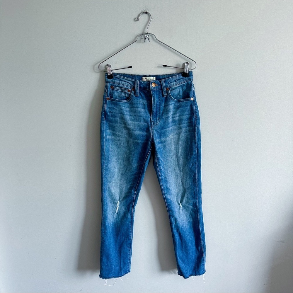 Madewell Women’s Medium Wash High Rise Slim Boyjean Dover Wash Jeans Denim
